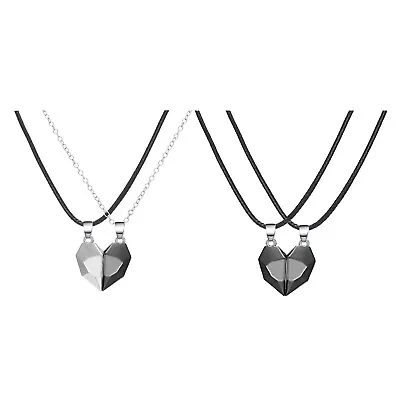 £6.34 • Buy Matching Necklace Half Heart Gift Simple For Couple Husband Wife Christmas