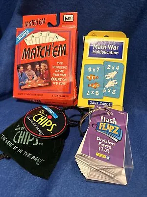 Math Games -War: Multiplication Game Match’em Flash Flipsz Division Chips • $13