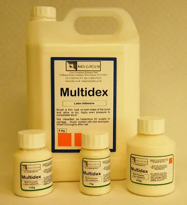 GluesDirect MULTIDEX LATEX WATER BASED ADHESIVE RUBBER GLUE CARPETS & FABRICS • £29.99