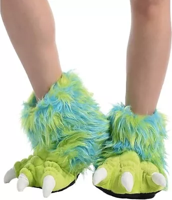 Lazy One Paw Slippers Green Blue Monster Unisex Kids Or Adult • $10