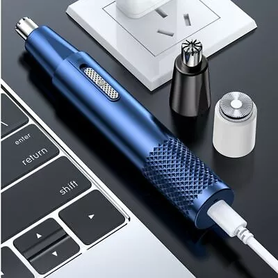 Rechargeable Men Electric Nose Hair Clipper Trimmer Ear Face Eyebrow Shaver USB • £6.39