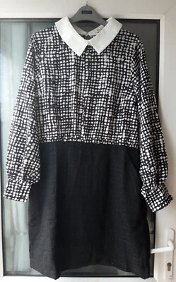 £11.99 • Buy Oasis Size 14 Mono Collared 2 In 1 Dress
