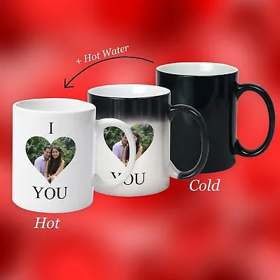 Valentine Day Gift Personalised Mug Magic Ug With Photo I Love You Novelty Mug • £9.99