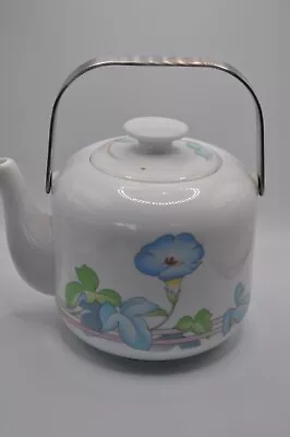 Vintage Tea Pot Toscany Collection Morning Glory Metal Handle Japan • $34