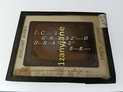 HISTORIC Magic Lantern GLASS Slide IVF I-C--L-C U--R--2--B-Z---G U--R--A--B-Z • $10.92