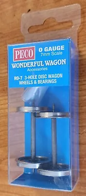 PECO O GAUGE 7mm DO-7  3-HOLE DISC WAGON WHEELS & BEARINGS NOS • $24