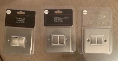 Dunelm 2 Gang 2 Way Switch (3 Sets) . Colour Satin Nickel. • £7.99