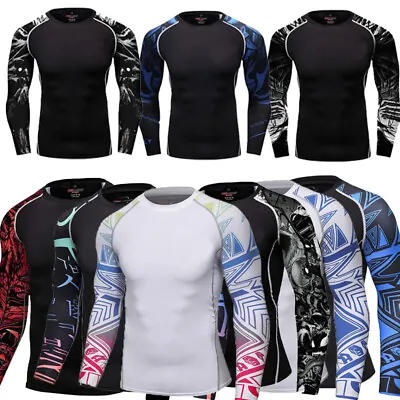 Men Compression Shirt Base-Layer Sports Tops Long-Sleeve Gym Quick Dry T-Shirt  • $15.03