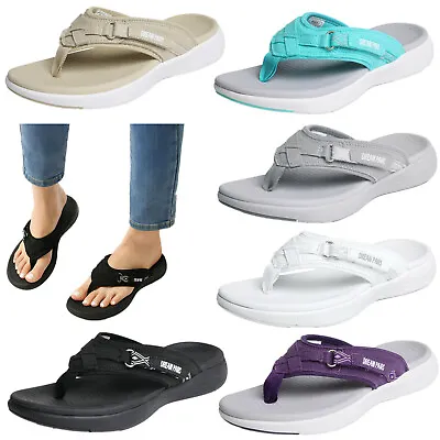 Womens Arch Support Flip Flops Soft Cushion Lightweight Summer Beach Sandals • $23.99