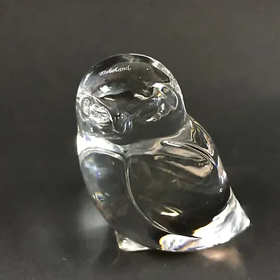 Hadeland Norwegian Lead Crystal Clear Figurine Snow Owl 3.5  Marked Paperweight • £14.43