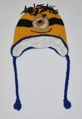 Minions Winter Adult's Wool Crochet Beanie Handmade Good Condition RARE • $19.26