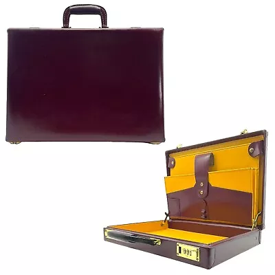 Vintage 70s ETIENNE AIGNER Leather Briefcase Hard Combination Lock OXBLOOD RARE • $699.99