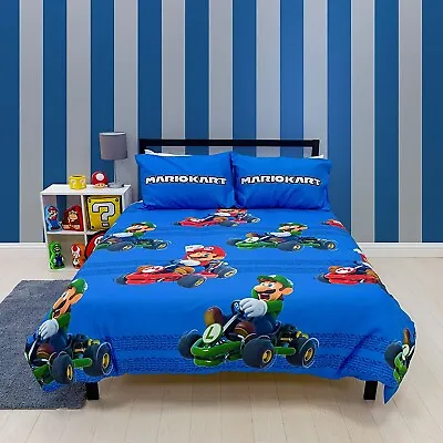 £26.99 • Buy Double Bed Super Mario Kart Duvet Cover Set Reversible Gamer Bedding Set