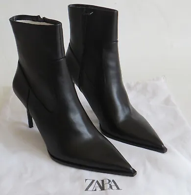 Zara - Faux Leather Stiletto Boots - Uk7 / Eur40 - New With Tags - 2023 - £49.99 • £29.99