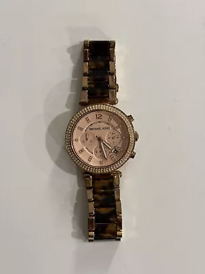 Michael Kors Parker Watch - Rose Gold Tortoise She’ll Rhinestones • $15