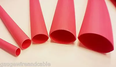Heat Shrink Tubing Adhesive Glue Lined Tubes 5ft - 5 X 1ft Assorted Sizes Red • $9.39