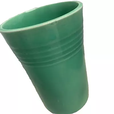 FIESTAWARE Juice Glass TUMBLER Unmarked 3.5   Green 4 Oz. Ribbed Trim Vintage • $14.99