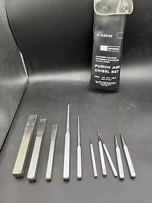 9 Pc Craftsman Made In USA Punches Chisel And Line Up Tools Set 9-43038 EXTRA • $45