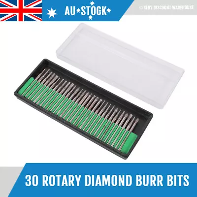 30 Pcs Diamond Coated Rotary Burr Bits Set Die Grinder Points Bur Dremel Shank • $8.49