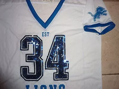 Victorias Secret Pink Detroit Lions Very Rare Find Bling Nfl Jersey Vneck Nwt • $55.99