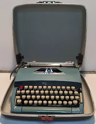 Vintage Original Sears Citation 2 Blue Portable Typewriter W Carrying Case WORKS • $75