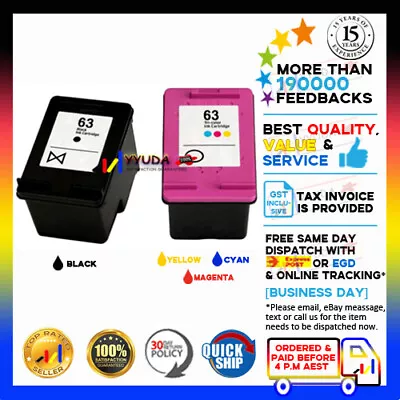 NoN-OEM 63 63XL Black Colour Ink For HP 2130 2131 3630 3632 Officejet 3830 4650 • $11