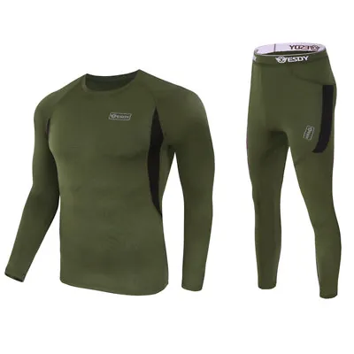 ESDY Thermal Underwear Set For Men Long Johns Top & Bottom Ultra Soft Fleece • $28.29