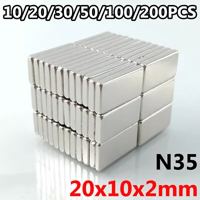 Lot 20-100Pcs Super Strong Block Fridge Magnets Rare Earth Neodymium 20x10x2mm • $6.99