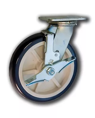 8  X 2  Polyurethane Wheel & Swivel Steel Caster W/ Brake;1200# Capacity • $29.89