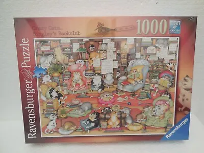 Ravensburger 1000 Piece Jigsaw Puzzle ~ Crazy Cats... Bingley's Bookclub  ~New • £10