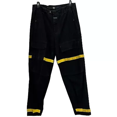 90s Marithe Francois Girbaud Jeans Sz 36 Black Yellow Shuttle Tape Y2K Baggy • $129.99