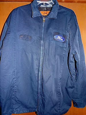 FORD MECHANIC-SHOP INSULATED WORK JACKET: LARGE-Reg. USED/RECYCLED MUSTANG F-1 A • $26.95