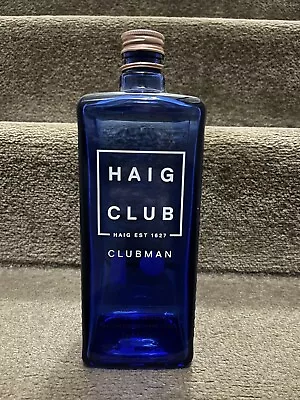 Haig Club Clubman Whisky - Empty Blue Glass Bottle - 1 Litre / 100cl - Upcycle • £2.99