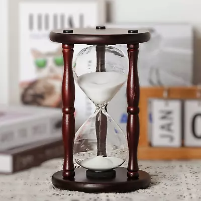 Large Hourglass Timer 60 Minute Decorative Wooden Sand Timer Home Decor 1 Hour • $70.99