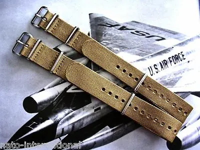 NATO G10 Khaki Brown Ballistic Nylon Military Watchband Strap IW SUISSE 18 20 22 • $10.95