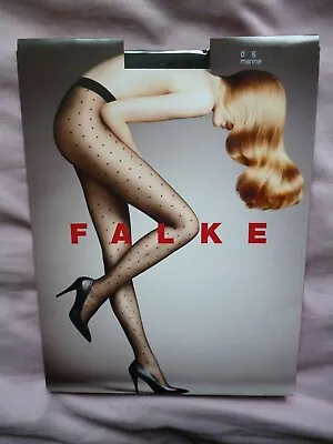 FALKE Dot Fashion Tights 15 Denier UK SMALL MARINE BNWT • £9.99