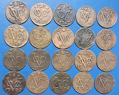 Dutch Netherlands Colonial Voc Duit Lot 20 Pcs New York Penny Coin T.40 • $1
