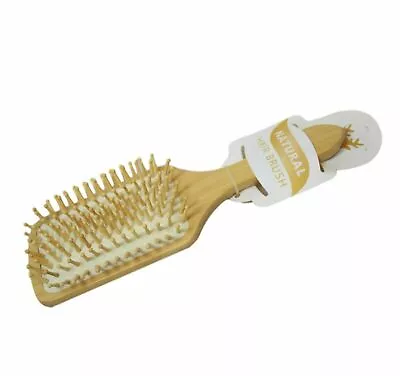 100% Natural Wood Bamboo Hair Brush Men Women Salon Barbers Hair Brush 26cm • £7.29