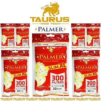 7500 X PALMER SLIM XL Filters 22mm Tips Cigarette Tobacco Smoking Reseal Bags UK • £222.95