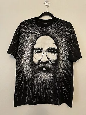 Vintage 1993 Jerry Garcia Face Grateful Dead Shirt Winterland J.G.B. AOP • $149
