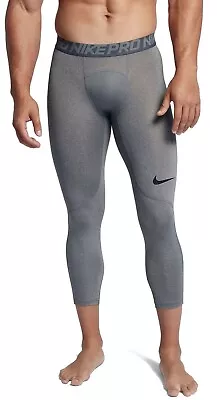 NIKE S Tights Compression Pro Cool 3/4 Training Heather Mens 838055-091 NWT $70 • $30