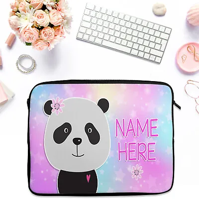 Personalised Panda Tablet Sleeve Laptop IPad Case Zip Pouch Bag Girls Gift KKM21 • £14.95