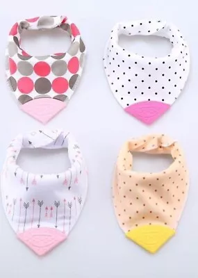 Baby Bibs -Teething-Weaning-Organic Cotton-Girls • £11.99