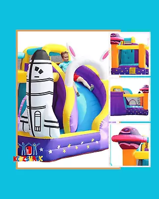 Kids Jumping Playground Space Inflatable Bouncy Castle With Slide And Pool • $699