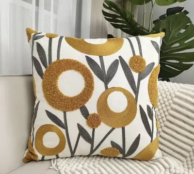 Danish Style Mid Century Modern Yellow Dandelion Sofa Bed Pillows 17x17 • $23