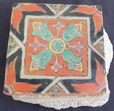 Antique Hand Painted Davies & McDonald Tile Company 5  Tile - GDC - Moorish • $54.99