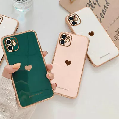 Girl's Cute Heart Shockproof Phone Cover Case For IPhone 13 11 12 Pro Max XR 8 7 • $6.02