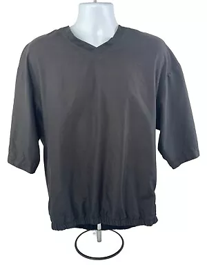 Footjoy Windshirt Shirt Mens Large Black V-Neck Pullover Golf Short Sleeve • $18.88