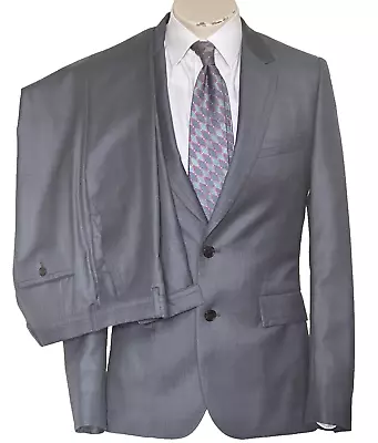 Paul Smith Soho 100% Wool Slate Blue Slim Fit 2 Pc Suit 38/6R Model 1639 C $1295 • $159.99