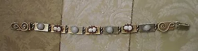 Retro 1960's-70's Cameo Faux Moonstone Gold Tone Bracelet 7.25  • $9.99